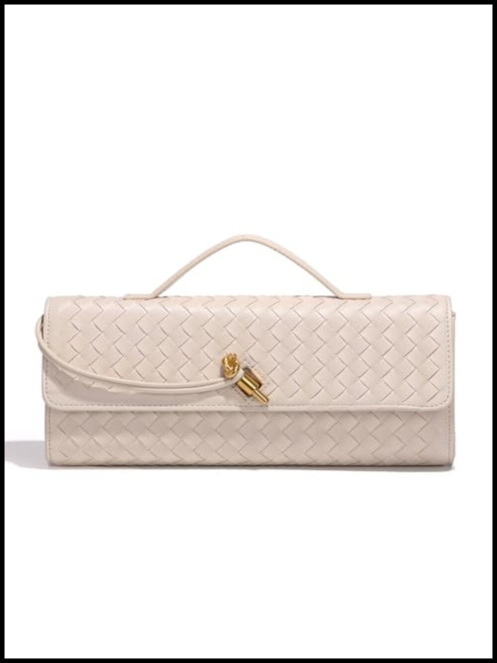 Handmade Woven Leather Evening Clutch Crossbody Bag